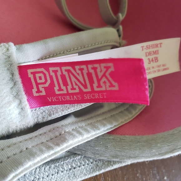 PINK Victoria's Secret t-shirt demi bra gray Size 34B - Picture 4 of 6